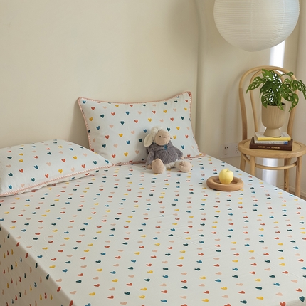 91家纺网 家纺一手货源 找家纺 （总）（买家秀 不断货）A类母婴级全棉纯棉床单纯棉全棉床笠双层纱床笠床罩卡通床笠儿童床垫套保护罩--单床单