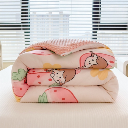 91家纺网 家纺一手货源 找家纺 （总）（买家秀 不断货）A类母婴级卡通儿童豆豆绒春秋冬被大豆纤维被子被芯空调被豆豆被水洗棉豆豆被夏被