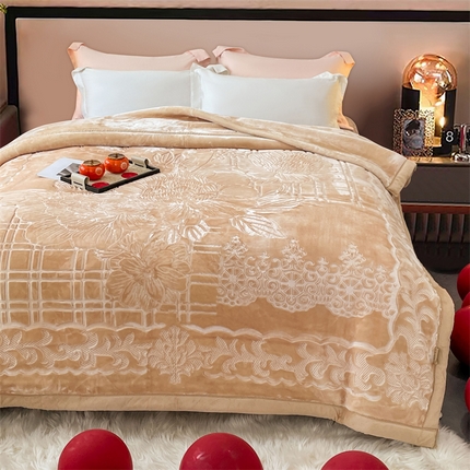 91家纺网 家纺一手货源 找家纺 凯轩毛毛毯毯子网销专供 2024新款5D压花素色云毛毯毯子毛毛毯毯子毛毯毯子子 素雅-浅驼