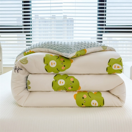 91家纺网 家纺一手货源 找家纺 （总）（买家秀 不断货）A类母婴级卡通儿童豆豆绒春秋冬被大豆纤维被子被芯空调被豆豆被水洗棉豆豆被夏被