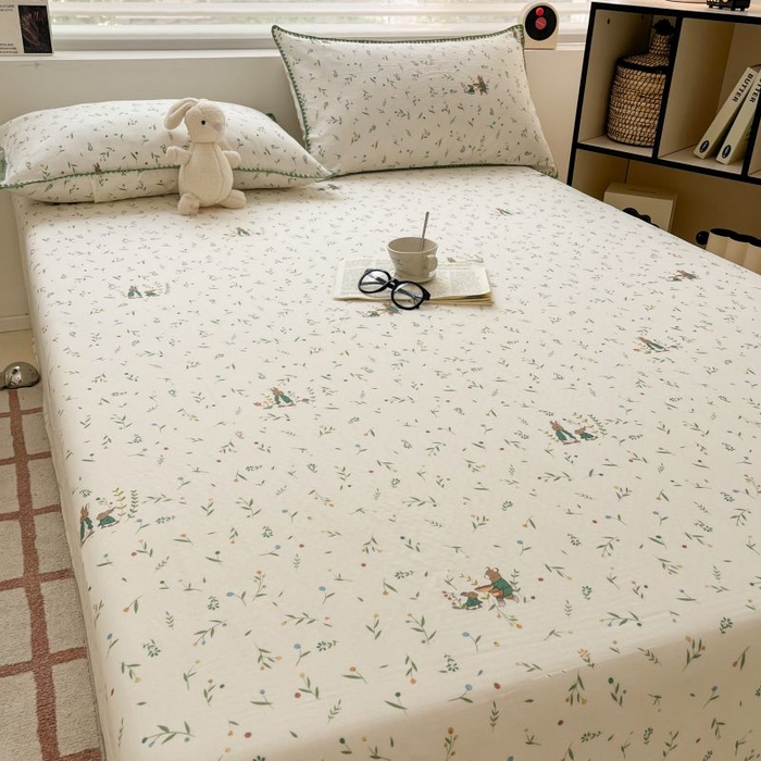 91家纺网 家纺一手货源 找家纺 （买家秀 不断货）A类母婴级全棉纯棉床单纯棉全棉床笠双层纱床笠床罩卡通床笠儿童床垫套保护罩--单床笠 薇拉（床笠）