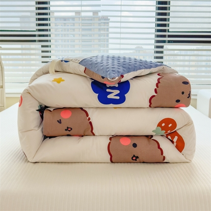 91家纺网 家纺一手货源 找家纺 （买家秀 不断货）A类母婴级卡通儿童豆豆绒春秋冬被大豆纤维被子被芯空调被豆豆被水洗棉豆豆被夏被 豆豆被-nice小熊