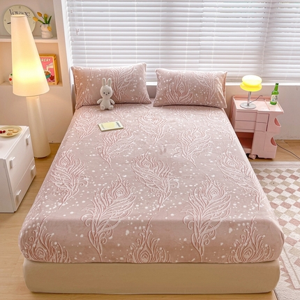 芯元素 2024新款牛奶绒印花床笠 爱丽丝