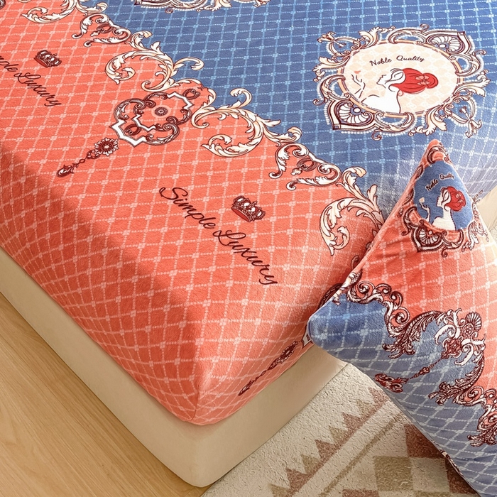 91家纺网 家纺一手货源 找家纺 芯元素 2024新款牛奶绒印花床笠 励志女孩