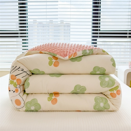 91家纺网 家纺一手货源 找家纺 （总）（买家秀 不断货）A类母婴级卡通儿童豆豆绒春秋冬被大豆纤维被子被芯空调被豆豆被水洗棉豆豆被夏被