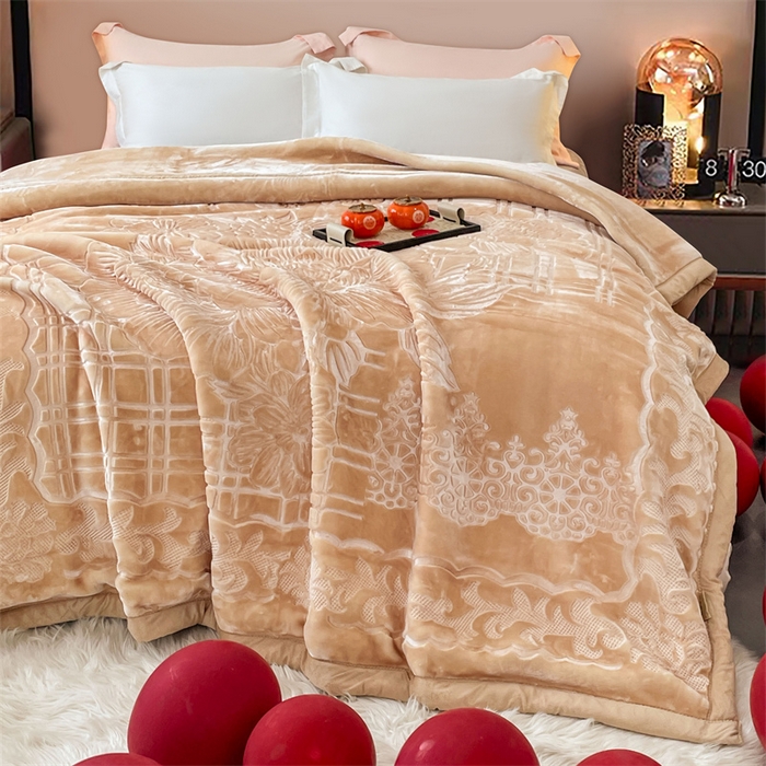 91家纺网 家纺一手货源 找家纺 凯轩毛毛毯毯子网销专供 2024新款5D压花素色云毛毯毯子毛毛毯毯子毛毯毯子子 素雅-浅驼