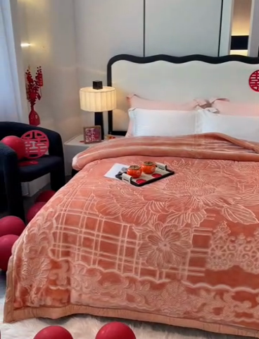 91家纺网 家纺一手货源 找家纺 凯轩毛毛毯毯子网销专供 2024新款5D压花素色云毛毯毯子毛毛毯毯子毛毯毯子子 素雅-玉色