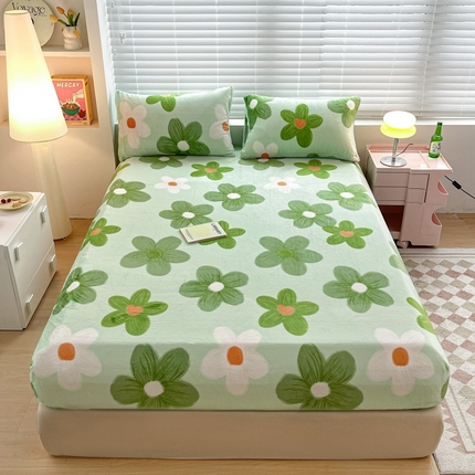 91家纺网 家纺一手货源 找家纺 （总）芯元素 2024新款牛奶绒印花床笠