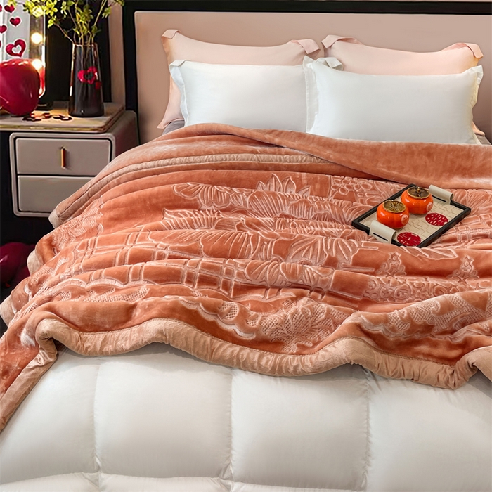 91家纺网 家纺一手货源 找家纺 凯轩毛毛毯毯子网销专供 2024新款5D压花素色云毛毯毯子毛毛毯毯子毛毯毯子子 素雅-玉色