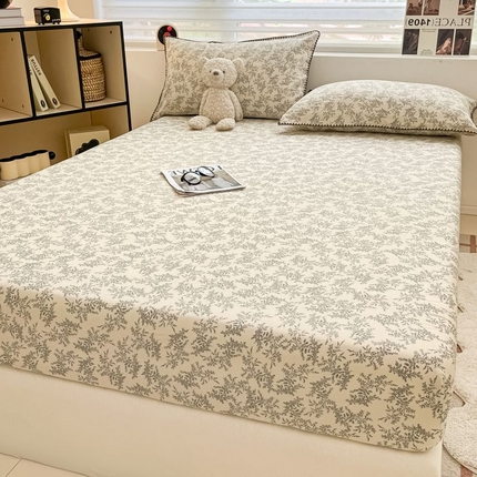 （买家秀 不断货）A类母婴级全棉纯棉床单纯棉全棉床笠双层纱床笠床罩卡通床笠儿童床垫套保护罩--单床笠 爱莎（床笠）