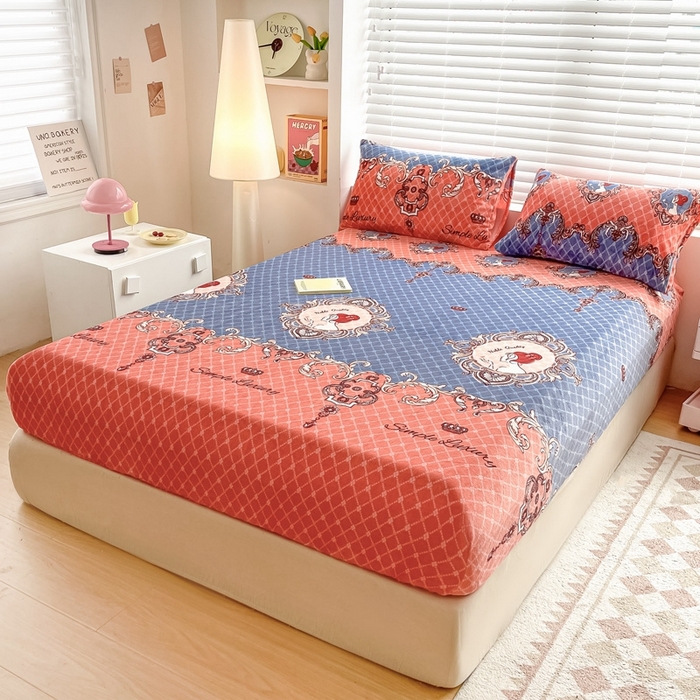 91家纺网 家纺一手货源 找家纺 芯元素 2024新款牛奶绒印花床笠 励志女孩