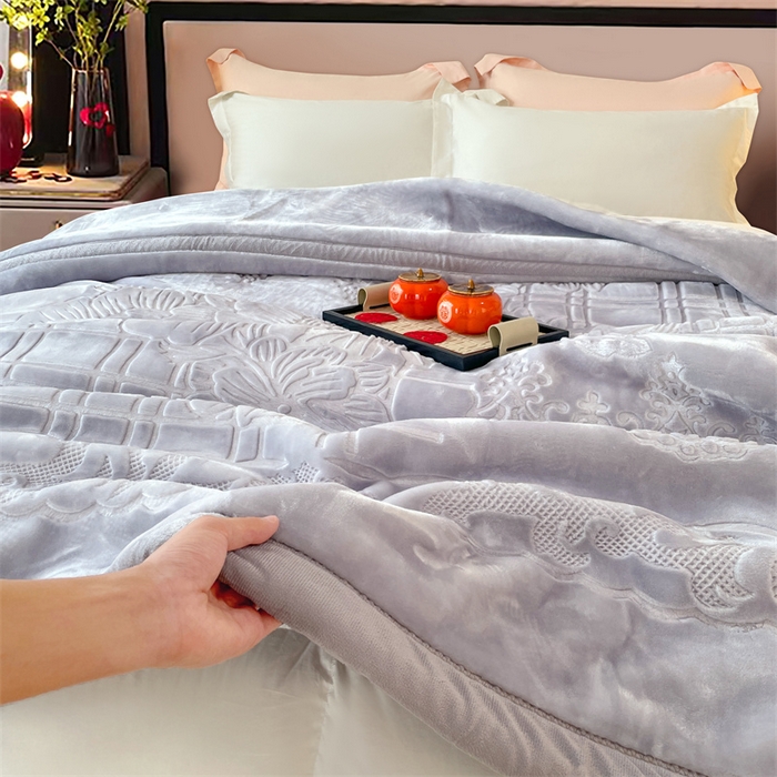 91家纺网 家纺一手货源 找家纺 凯轩毛毛毯毯子网销专供 2024新款5D压花素色云毛毯毯子毛毛毯毯子毛毯毯子子 素雅-灰