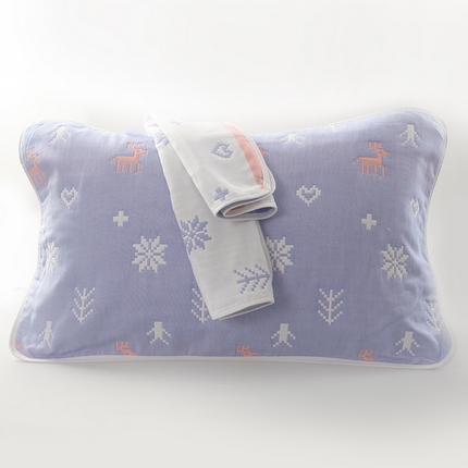 91家纺网 家纺一手货源 找家纺 （买家秀爆款花型不断货）A类母婴级全棉纯棉六层纱多功能枕巾多层宽边枕巾无印风流苏纱布枕巾50*80cm/对 小鹿