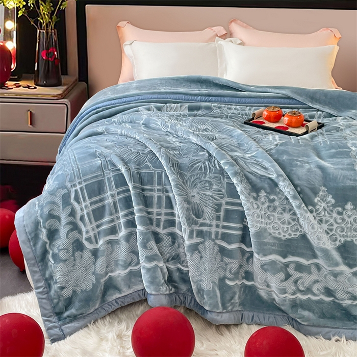 91家纺网 家纺一手货源 找家纺 （总） 2024新款 毛毛毯毯子 保暖毛毯毯子 婚庆毛毯毯子 5D压花素色云毛毯毯子