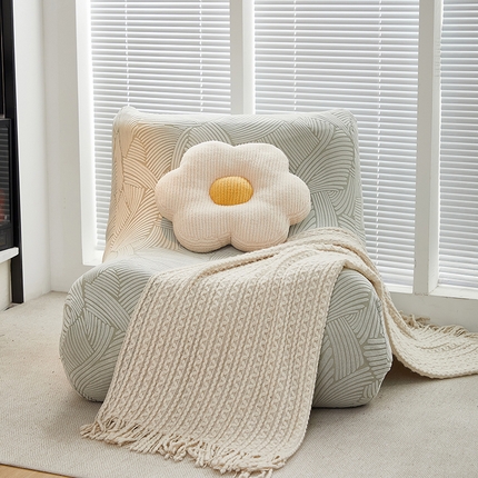 共鸣沙发套 2024新款臻品提花系列懒人沙发套（枫纹花系） 枫纹灰绿