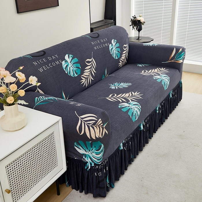 91家纺网 家纺一手货源 找家纺 共鸣沙发套 2024新款牛奶丝系列沙发套（裙摆款） 一叶知秋