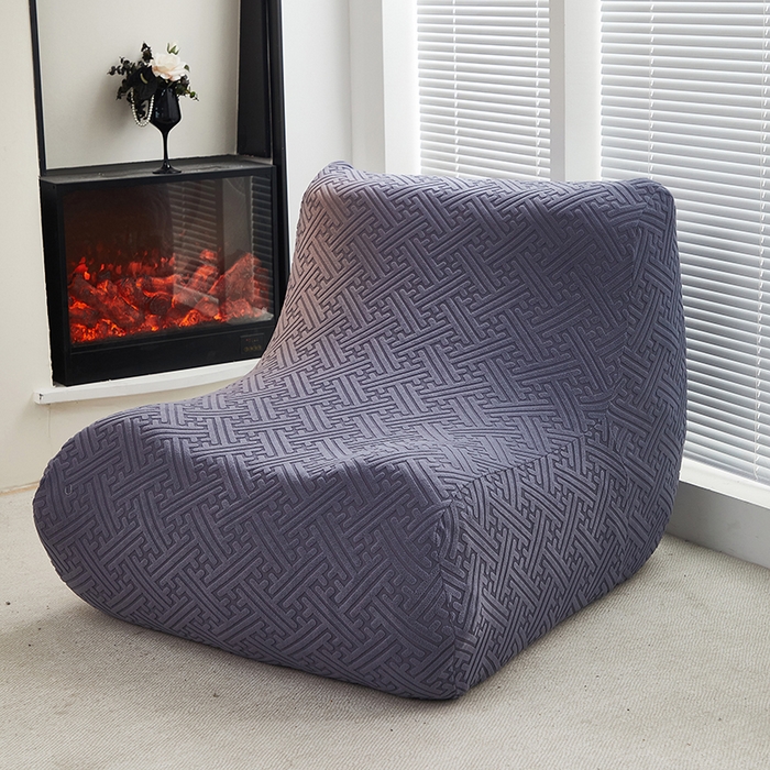 91家纺网 家纺一手货源 找家纺 共鸣沙发套 2024新款拉绒提花系列懒人沙发套 拉绒深灰