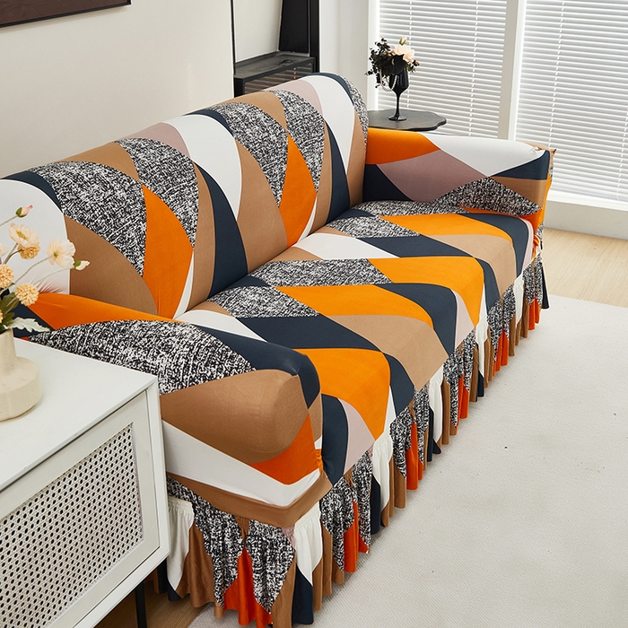 91家纺网 家纺一手货源 找家纺 共鸣沙发套 2024新款牛奶丝系列沙发套（裙摆款） 魔方