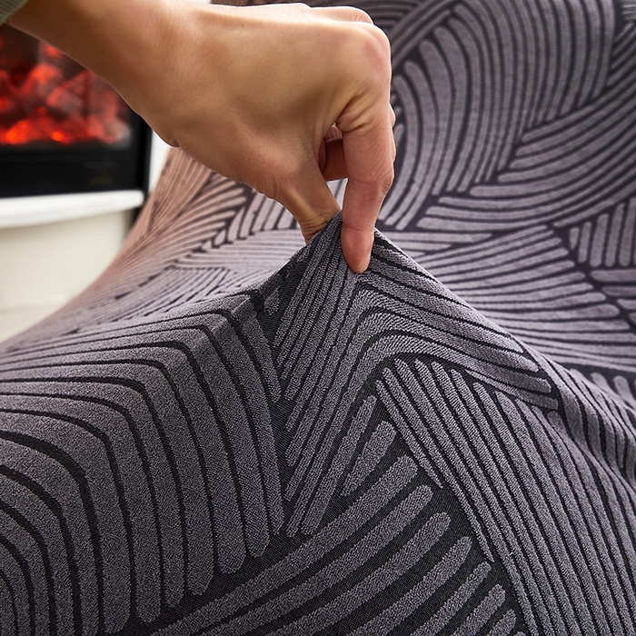 91家纺网 家纺一手货源 找家纺 共鸣沙发套 2024新款臻品提花系列懒人沙发套（枫纹花系） 枫纹深灰