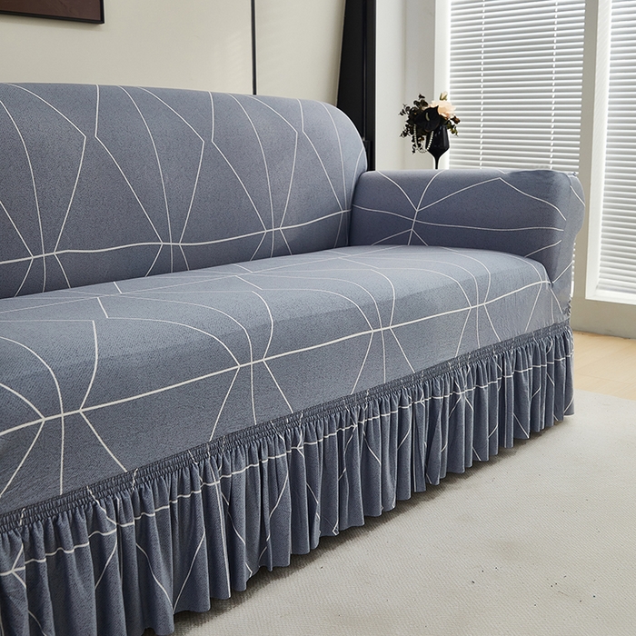 91家纺网 家纺一手货源 找家纺 共鸣沙发套 2024新款牛奶丝系列沙发套（裙摆款） 几何人生