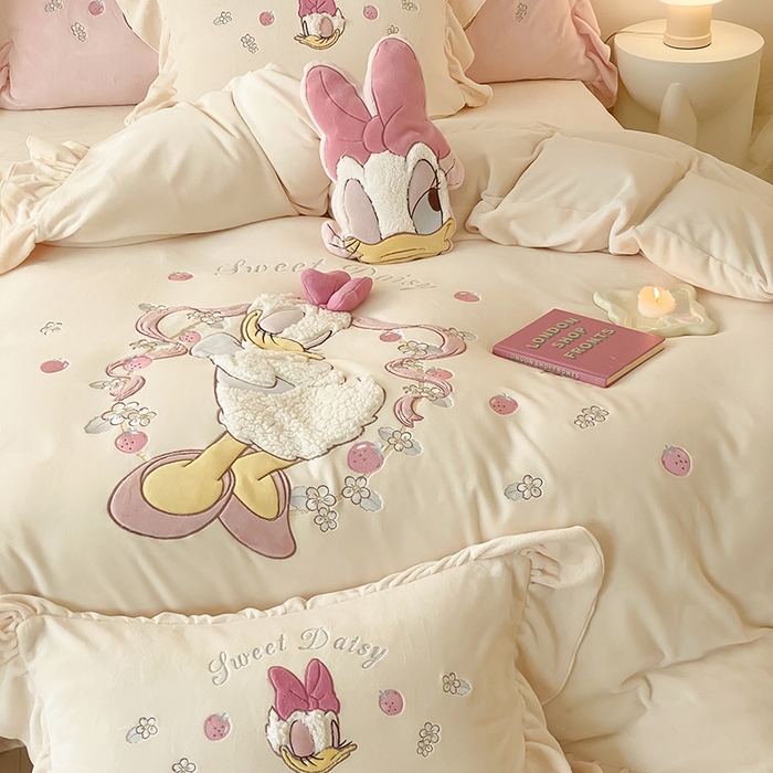 91家纺网 家纺一手货源 找家纺 MIU缪家居 2024新款加厚保暖牛奶绒四件套-黛西 黛西 奶黄