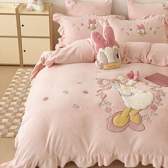 91家纺网 家纺一手货源 找家纺 （总）MIU缪家居 2024新款加厚保暖牛奶绒四件套-黛西