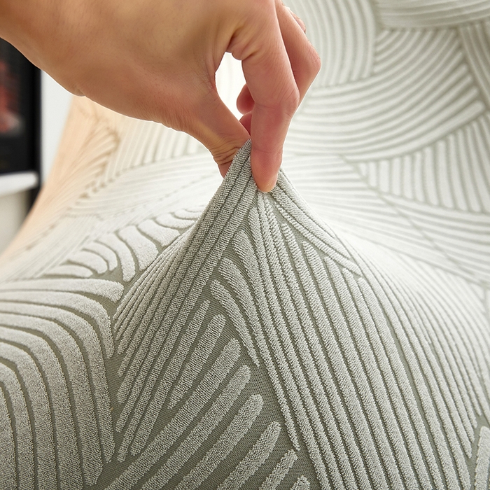 91家纺网 家纺一手货源 找家纺 共鸣沙发套 2024新款臻品提花系列懒人沙发套（枫纹花系） 枫纹灰绿