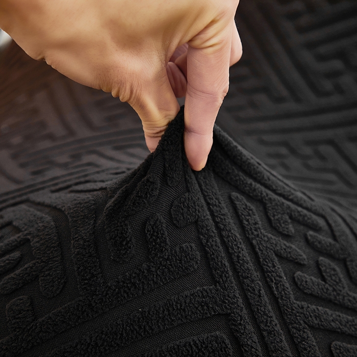 91家纺网 家纺一手货源 找家纺 共鸣沙发套 2024新款拉绒提花系列懒人沙发套 拉绒黑色