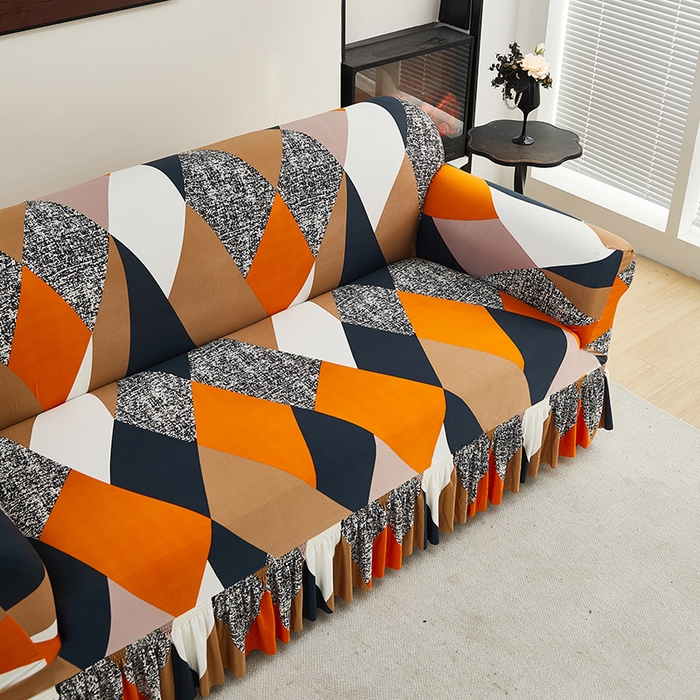 91家纺网 家纺一手货源 找家纺 共鸣沙发套 2024新款牛奶丝系列沙发套（裙摆款） 魔方