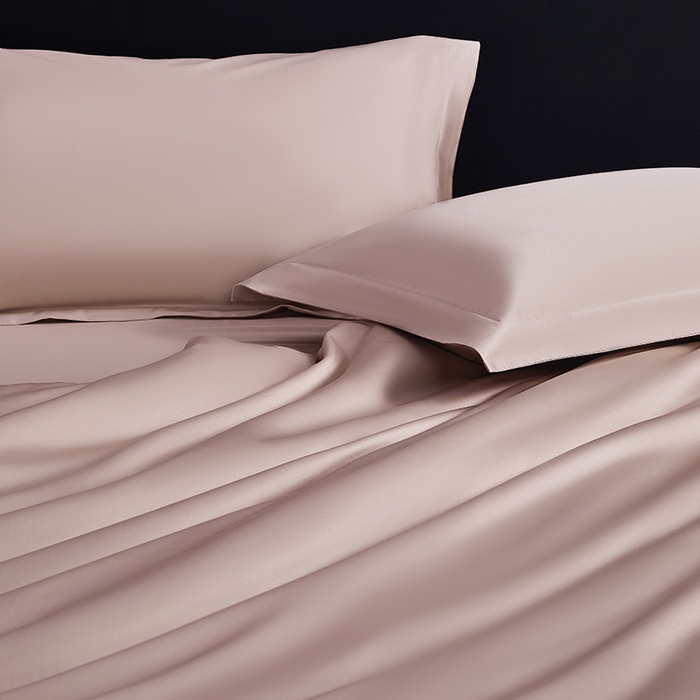 91家纺网 家纺一手货源 找家纺 轩和家居  2024新款70S长绒棉四件套 画眉粉