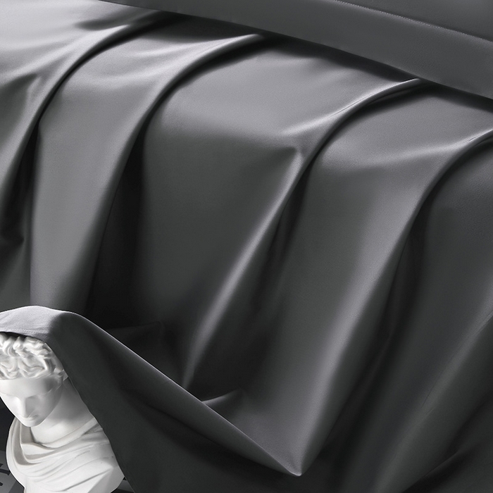 91家纺网 家纺一手货源 找家纺 轩和家居  2024新款70S长绒棉四件套 影月黑