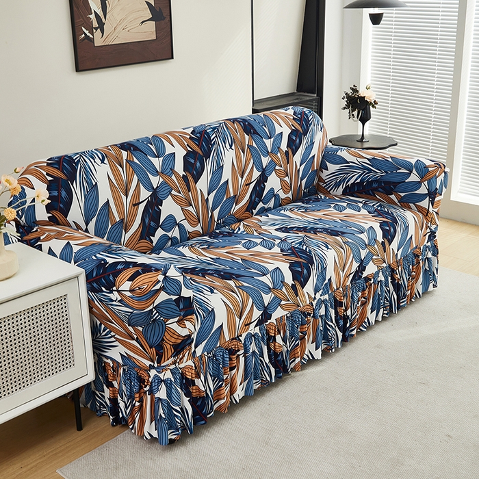 91家纺网 家纺一手货源 找家纺 共鸣沙发套 2024新款牛奶丝系列沙发套（裙摆款） 静叶