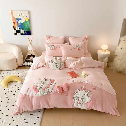 （总）MIU缪家居 2024新款牛奶绒四件套-玛丽猫