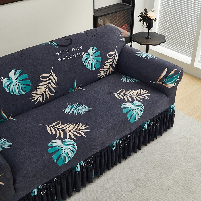 91家纺网 家纺一手货源 找家纺 共鸣沙发套 2024新款牛奶丝系列沙发套（裙摆款） 一叶知秋