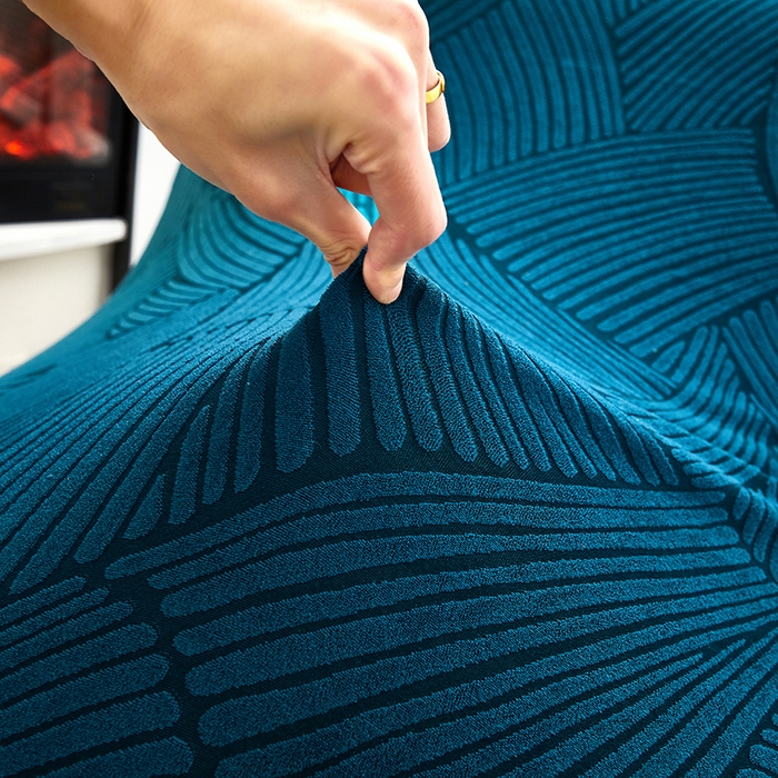 91家纺网 家纺一手货源 找家纺 共鸣沙发套 2024新款臻品提花系列懒人沙发套（枫纹花系） 枫纹杉绿