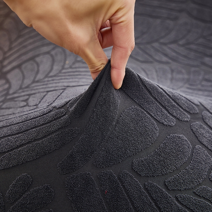 91家纺网 家纺一手货源 找家纺 共鸣沙发套 2024新款臻品提花系列懒人沙发套（织叶花系） 织叶碳灰