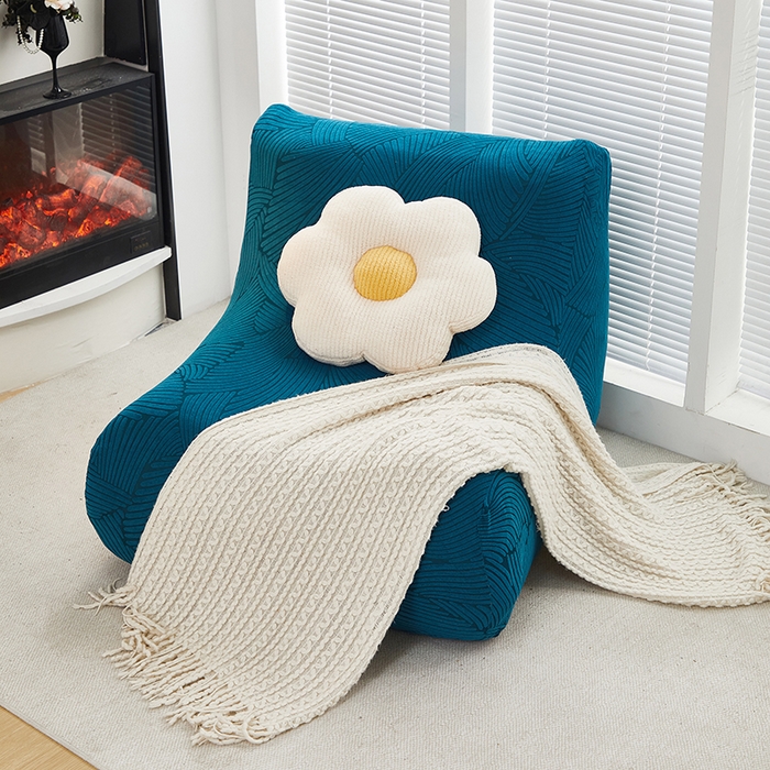 91家纺网 家纺一手货源 找家纺 共鸣沙发套 2024新款臻品提花系列懒人沙发套（枫纹花系） 枫纹杉绿