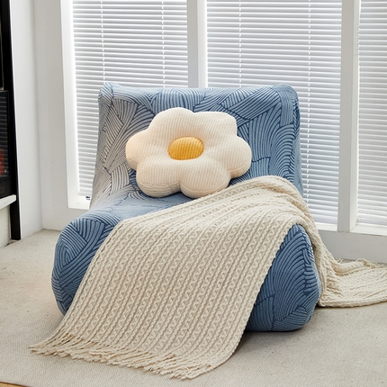 共鸣沙发套 2024新款臻品提花系列懒人沙发套（枫纹花系） 枫纹净蓝