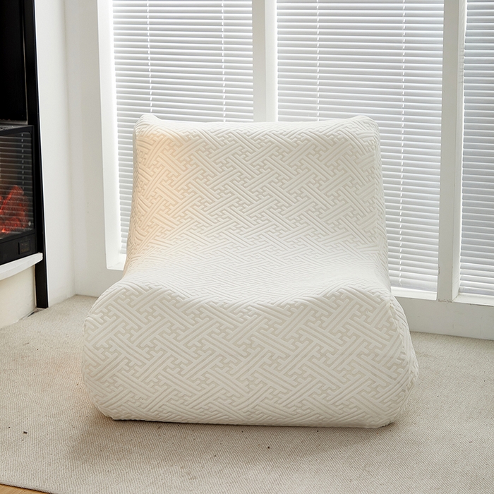 91家纺网 家纺一手货源 找家纺 共鸣沙发套 2024新款拉绒提花系列懒人沙发套 拉绒白色