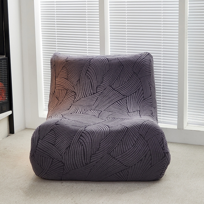 91家纺网 家纺一手货源 找家纺 共鸣沙发套 2024新款臻品提花系列懒人沙发套（枫纹花系） 枫纹深灰