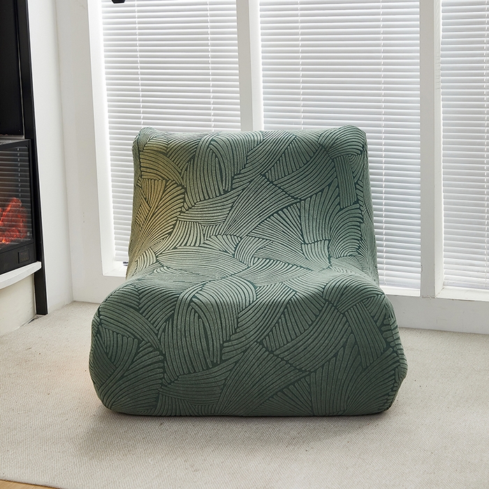 91家纺网 家纺一手货源 找家纺 共鸣沙发套 2024新款臻品提花系列懒人沙发套（枫纹花系） 枫纹墨绿