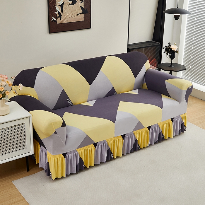 91家纺网 家纺一手货源 找家纺 共鸣沙发套 2024新款牛奶丝系列沙发套（裙摆款） 普罗旺斯