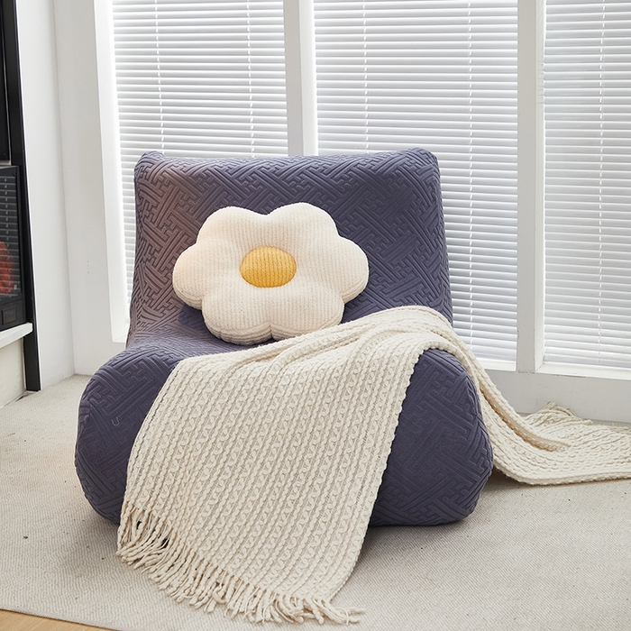 91家纺网 家纺一手货源 找家纺 共鸣沙发套 2024新款拉绒提花系列懒人沙发套 拉绒深灰