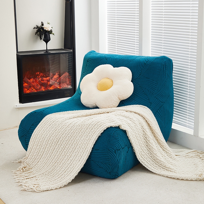 91家纺网 家纺一手货源 找家纺 共鸣沙发套 2024新款臻品提花系列懒人沙发套（枫纹花系） 枫纹杉绿