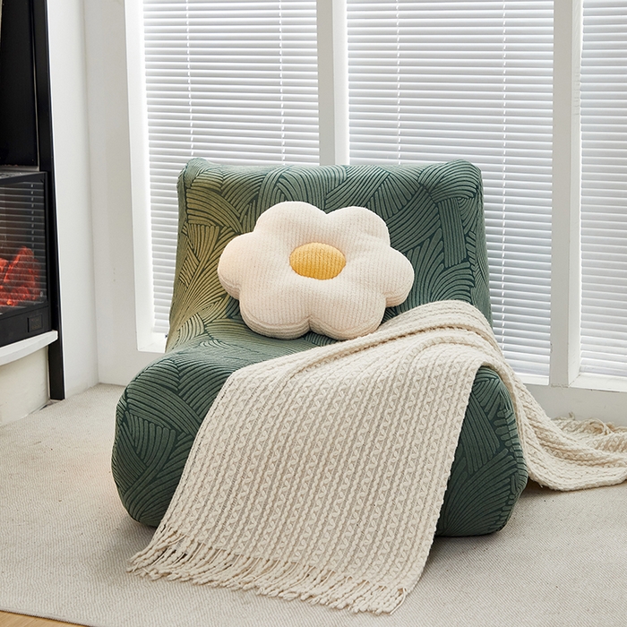 91家纺网 家纺一手货源 找家纺 共鸣沙发套 2024新款臻品提花系列懒人沙发套（枫纹花系） 枫纹墨绿