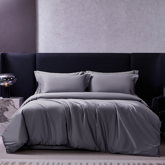 91家纺网 家纺一手货源 找家纺 轩和家居  2024新款70S长绒棉四件套 东来紫