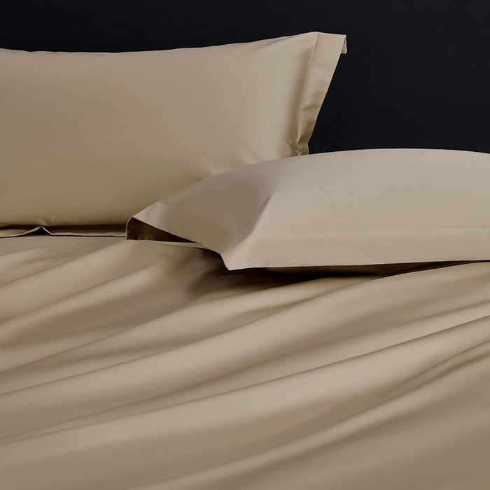 91家纺网 家纺一手货源 找家纺 轩和家居  2024新款70S长绒棉四件套 浮光金