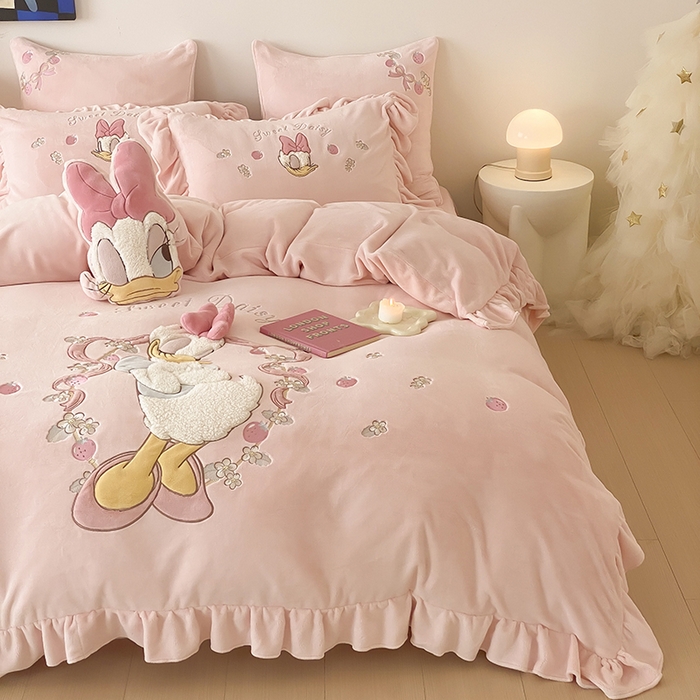 91家纺网 家纺一手货源 找家纺 （总）MIU缪家居 2024新款加厚保暖牛奶绒四件套-黛西