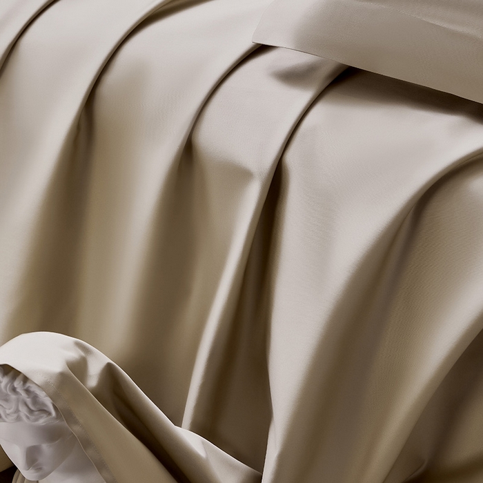 91家纺网 家纺一手货源 找家纺 轩和家居  2024新款70S长绒棉四件套 浮光金