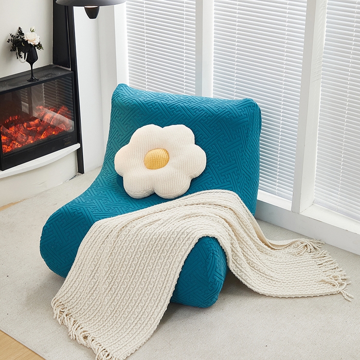 91家纺网 家纺一手货源 找家纺 共鸣沙发套 2024新款拉绒提花系列懒人沙发套 拉绒橄榄绿